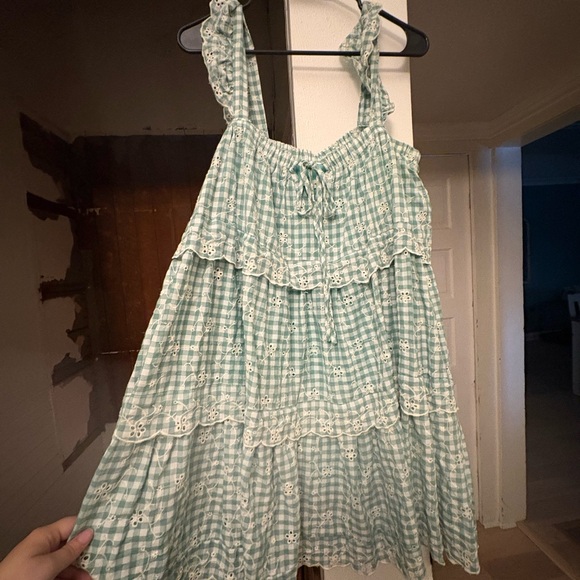 Charming Green Gingham Dress - Picture 2 of 2